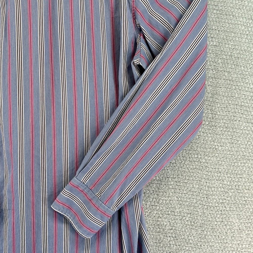 Robert Graham Jeans Button Up Shirt Mens Large Striped Embroidered Diamonds - Picture 9 of 16